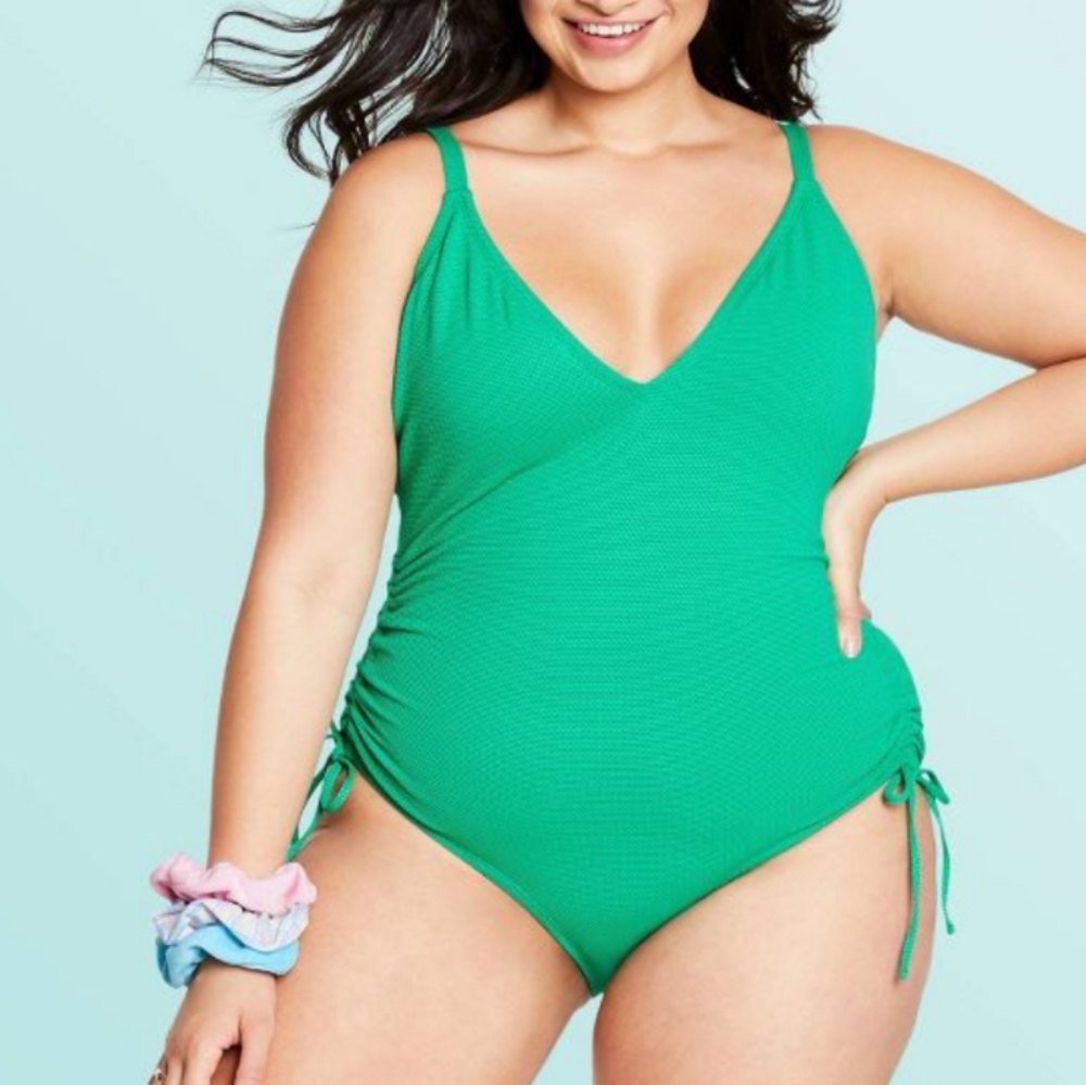 NWT Stoney Clover One Piece Bathing Suit Green NWT & Sanitary Sticker 18W & 20W